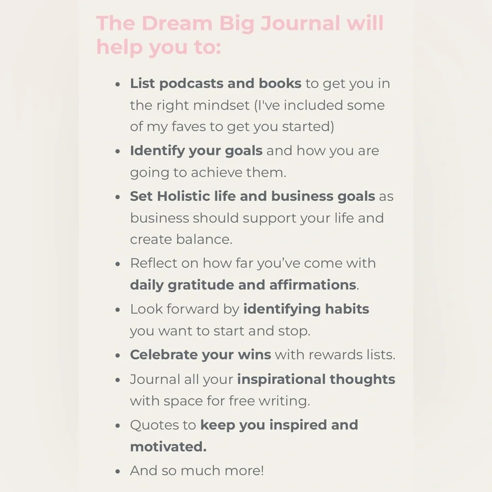 Jessica Williamson - Dream Big Journal